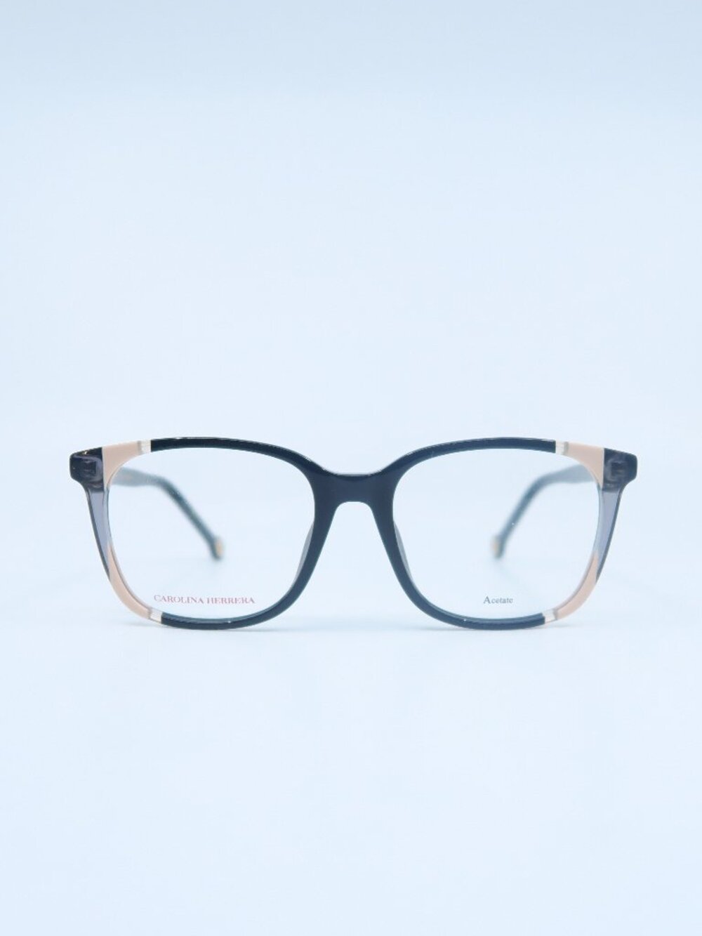 Carolina Herrera CH0065 KDX Black and Beige Square, New Women's Eyeglasses.